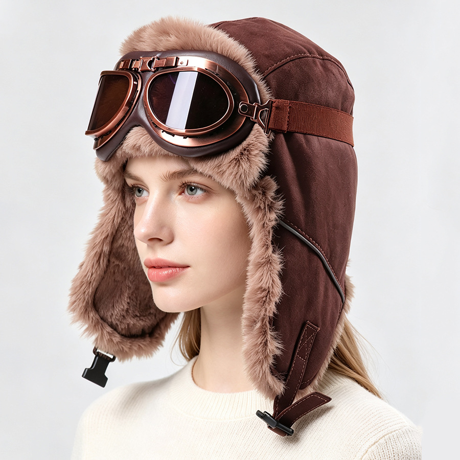 قبعة طيار كلاسيكية مع نظارات و - مراجعة Winter Trapper Hat وسعره